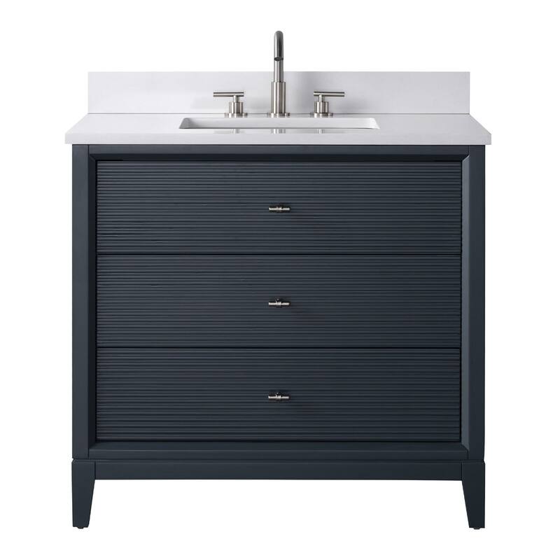 Vanity Art 36" Freestanding Bathroom Vanity with Engineered Marble Top and Sink