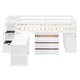 preview thumbnail 6 of 24, Wooden Twin Size Loft Bed with Shelves, Storage Stairs and Retractable Desk