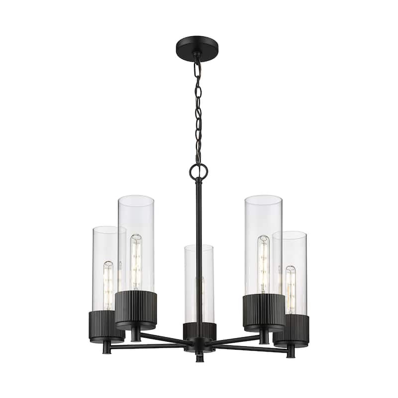 Innovations Lighting Bolivar - 5 Light 12" Chain Hung Chandelier. - Clear/Matte Black