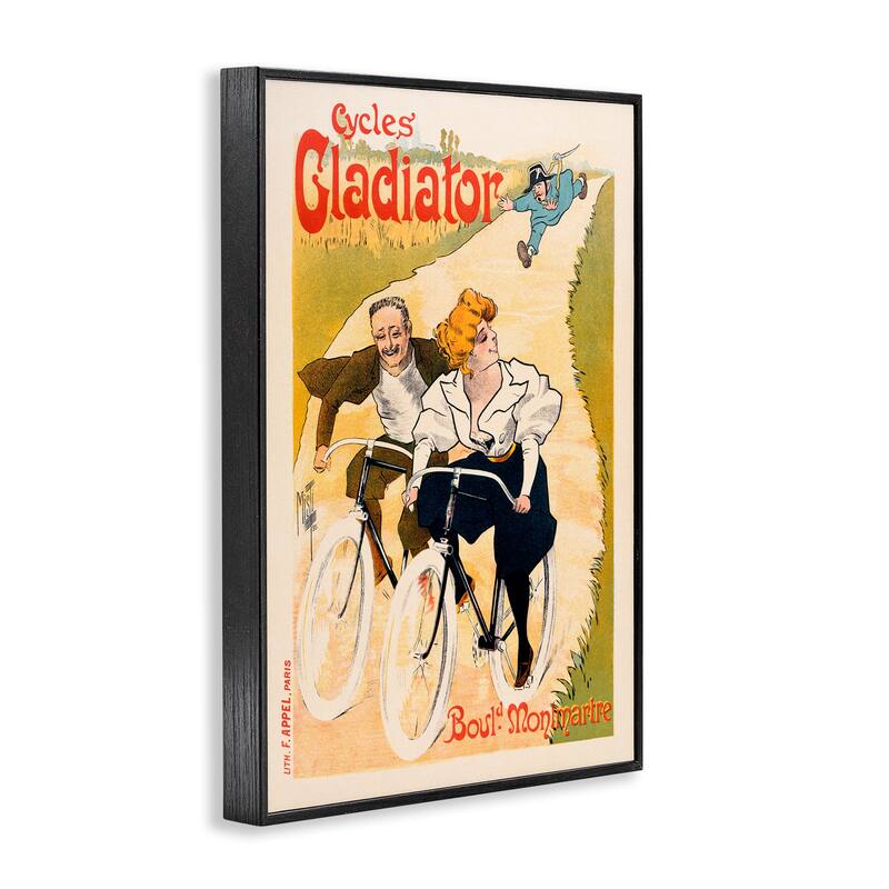 Stupell Vintage Cyclists Poster Framed Giclee Art Design By Marcus Jules