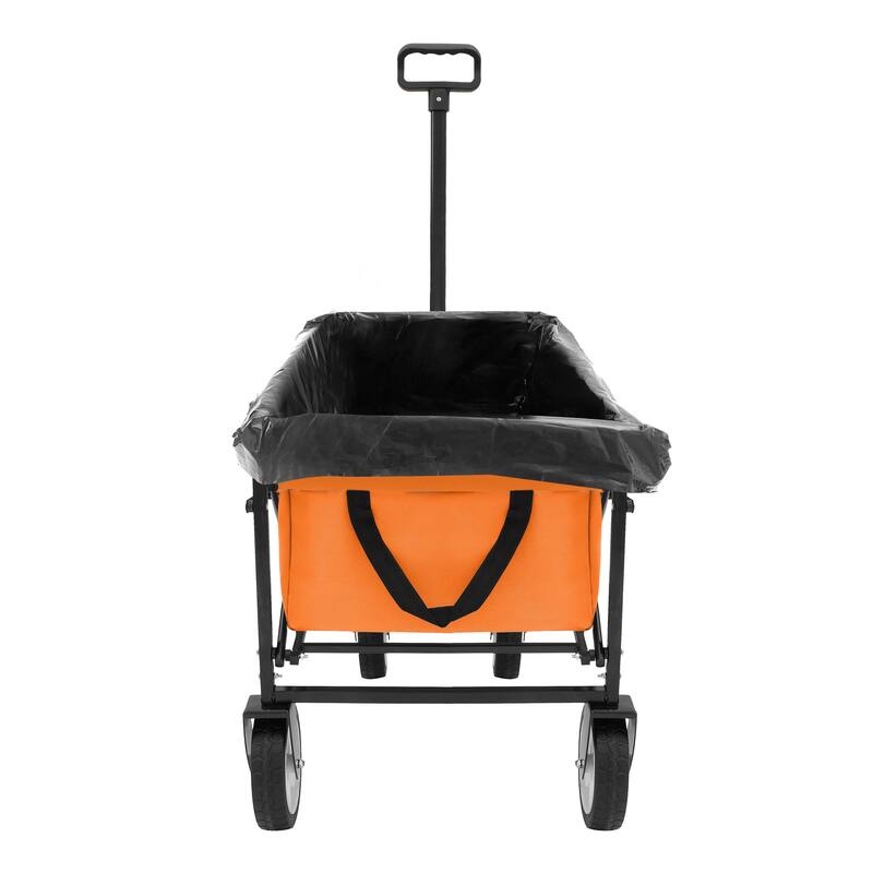 Multi-Use Foldable Wagon with 3 Liner Bags - Heavy Duty Camping Cart
