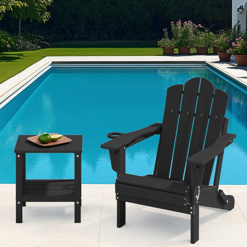 Outdoor HDPE Classic Double-Layer Adirondack Side Table