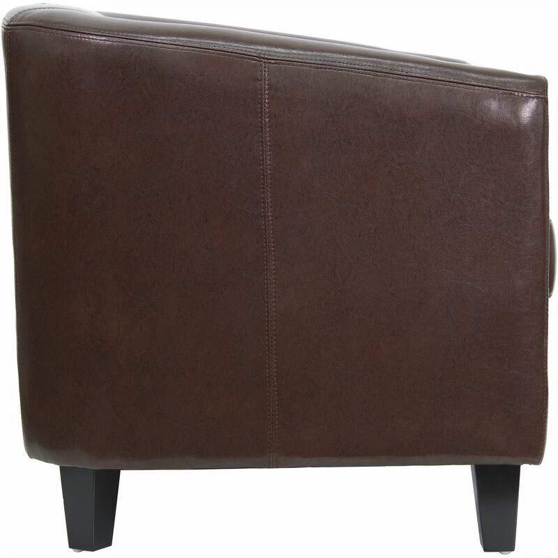 LeatherSoft Lounge Chair with Sloping Arms