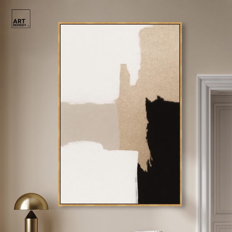 Beige and Black III Canvas by Art Remedy