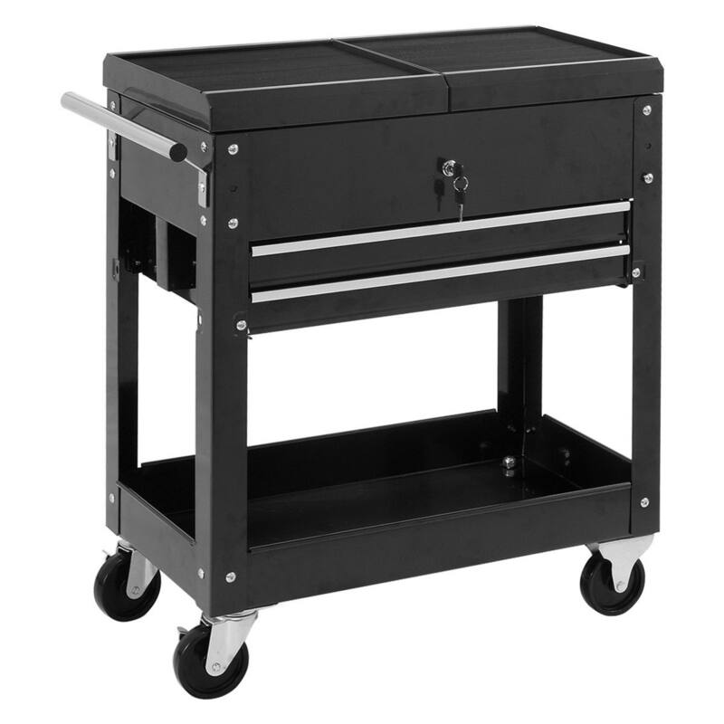 Costway Rolling Mechanics Tool Cart Slide Top Utility Storage Cabinet