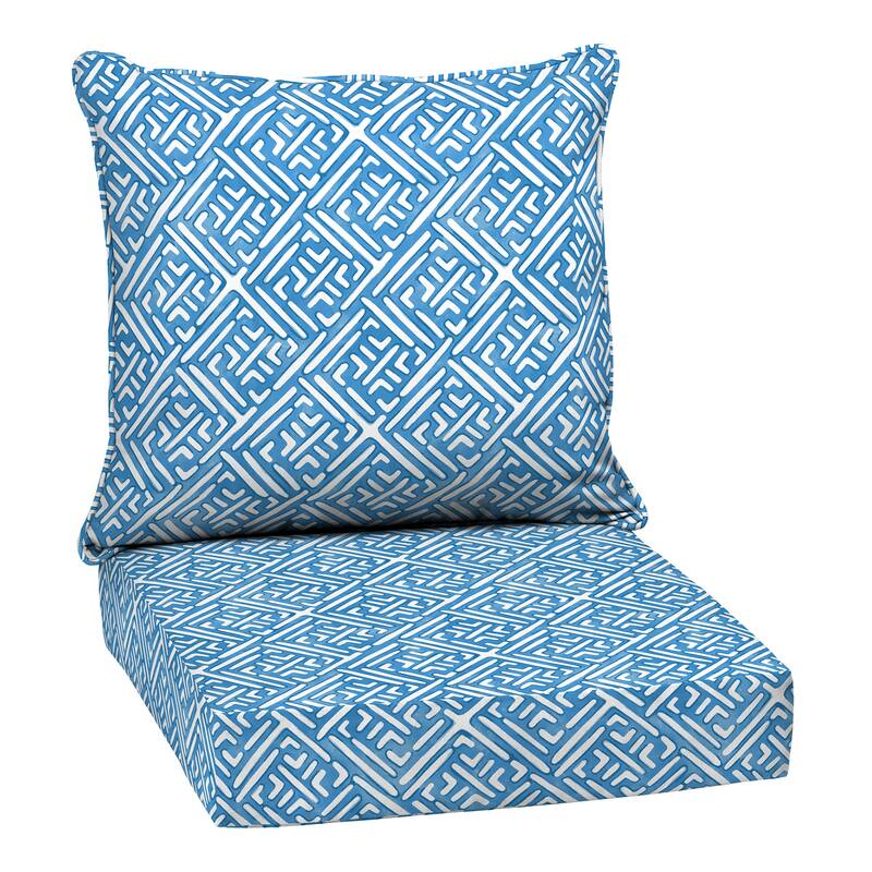 ARDEN Outdoor Deep Seat Cushion Set, 24 in x 24 in - Danai Coastal Trellis