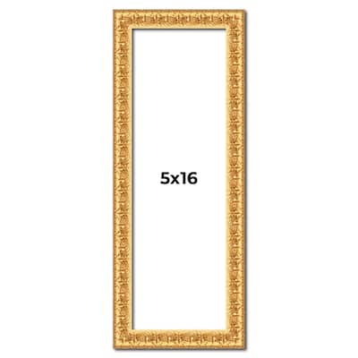 5x16 In Frame Gold Real Wood Picture Frame Width 1 inches | Interior