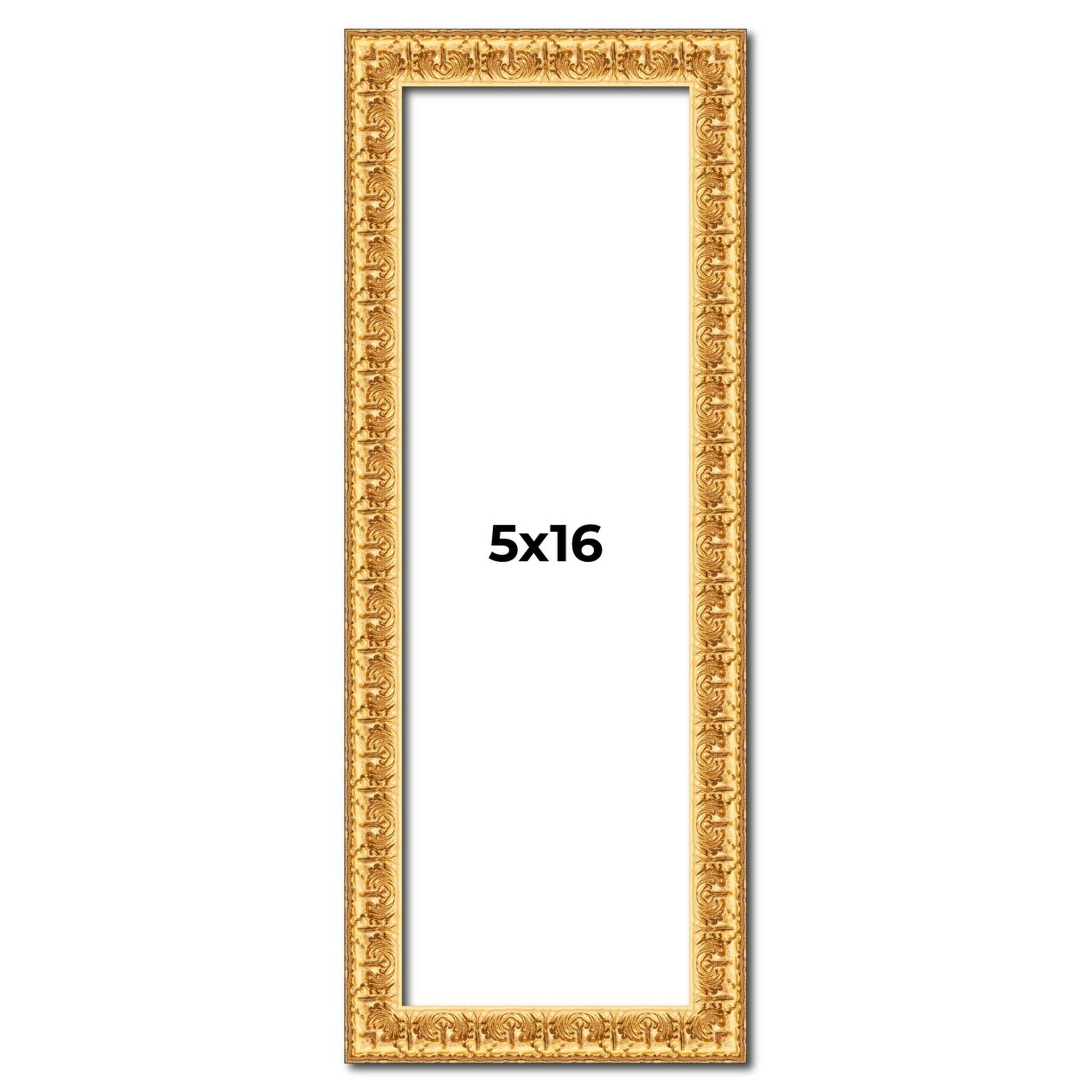 5x16 In Frame Gold Real Wood Picture Frame Width 1 inches | Interior