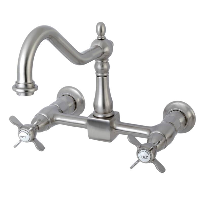 Kingston Brass Essex Wall Mount Bridge Kitchen Faucet - Brushed Nickel
