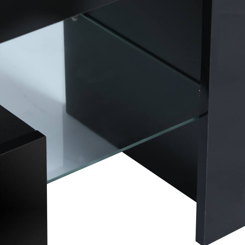 Modern 51-Inch TV Stand with RGB LED Lights and Remote Control for 55-Inch TVs - Scratch-Resistant and Waterproof.