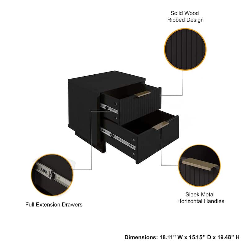 Manhattan Comfort Granville 18" Nightstand (2-Drawer)