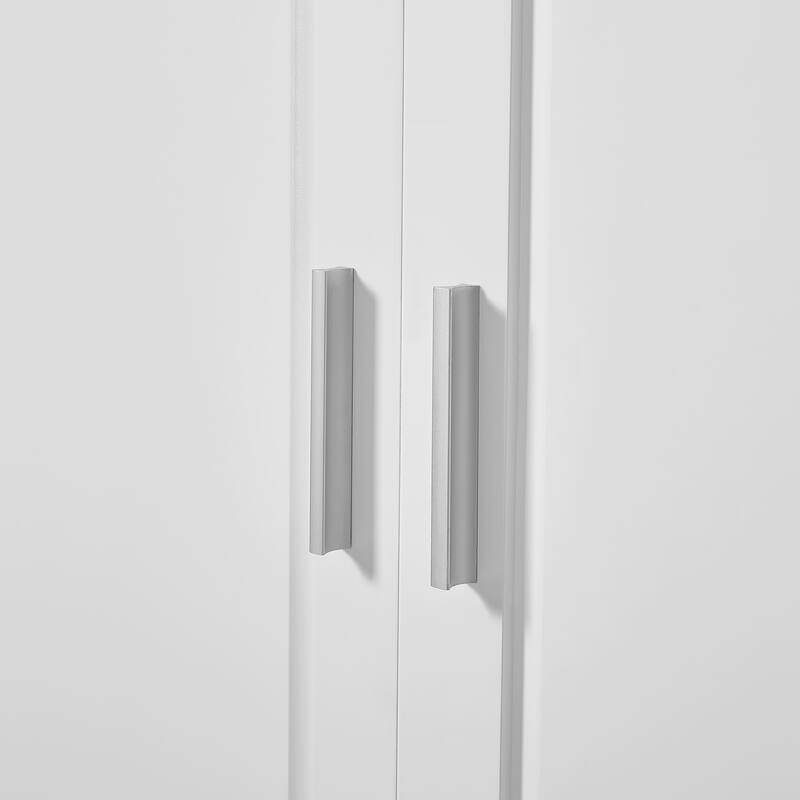 Tall Bathroom Cabinet Storage Cabinet with 2 Doors, 2 Drawers, 3 Open Shelves and Ajustable Shelves for Kitchen Entrance Bedroom