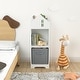preview thumbnail 2 of 16, Kids Dollhouse Bookcase with Storage, 2-Tier Storage Display Organizer, Toddler Bookshelf with Collapsible Fabric Drawers