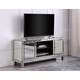 Thumbnail 1, Best Master Furniture Silver Mirrored TV Stand with Gold Accents.