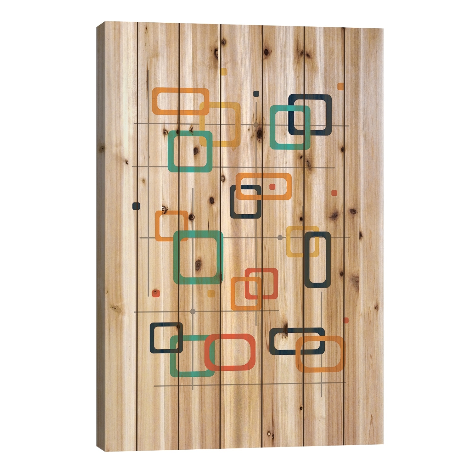 Mid Century Pop Modern Print On Wood by Nordic Print Studio - Multi-Color