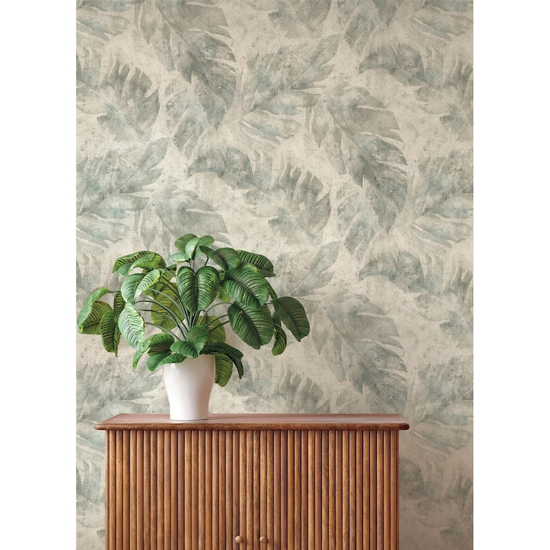 A-Street Prints Sanne Grey Palm Wallpaper