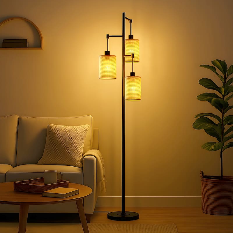GetLedel 68.9" Bohemian Tree Floor Lamp with Foot Switch
