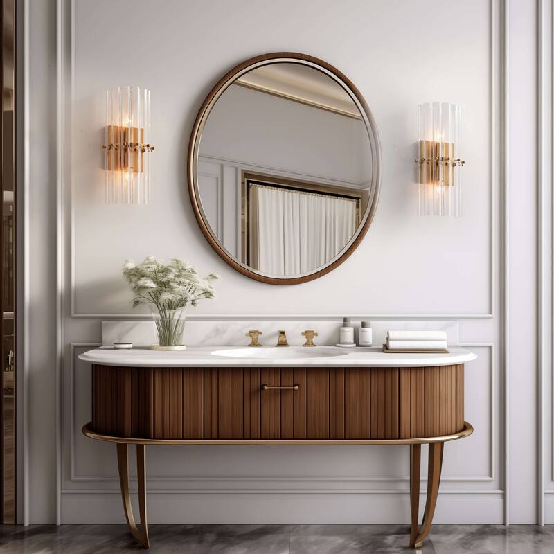 Casandra 2-Light Crystal Glass Bar Wall Sconce - 6 inches W x 15 inches H x 4 inches D