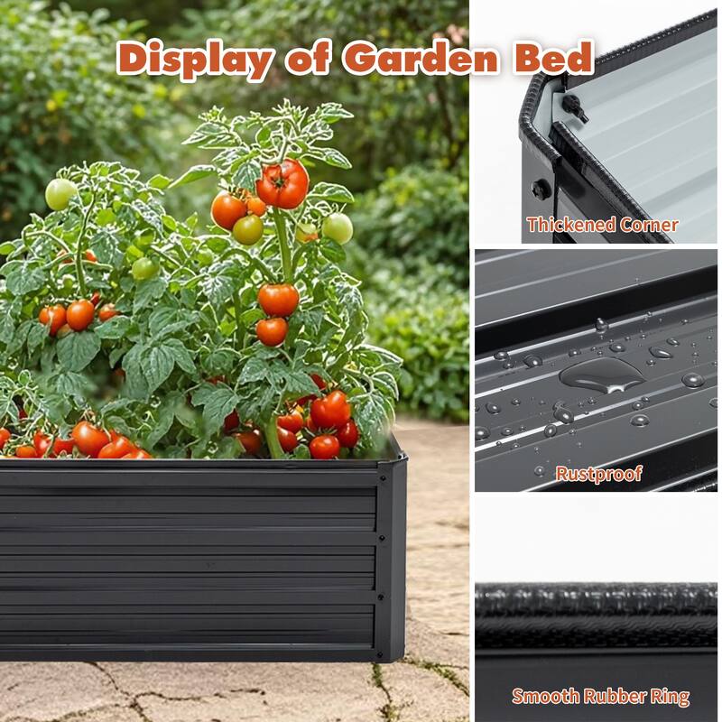 13.40"H Metal Raised Outdoor Galvanized Planter Box