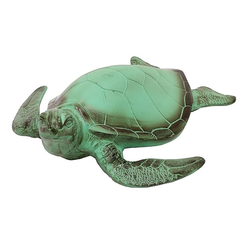 Achla Designs Indoor Outdoor Sea Turtle Statue, 16,5 Inch Long, Blue-Grey Verdi Painted Finish