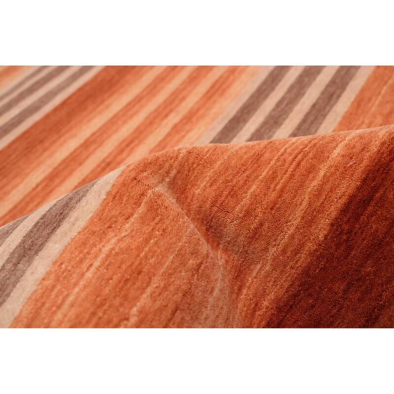 ECARPETGALLERY Hand Loomed Kashkuli Gabbeh Copper Wool Rug - 5'4 x 7'6