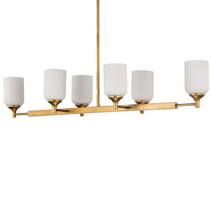 Nuvo Lighting 60/8649 Solara 6 Light 40" Wide Linear Pendant - Natural Brass