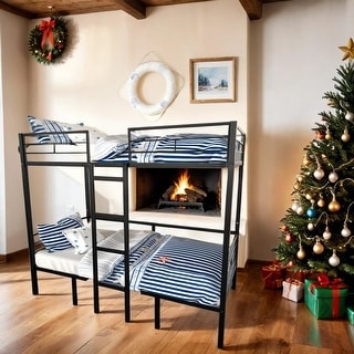 Twin Size Loft Bed with Table Sets Transformable to Twin over Twin Bunk/Versatile Table Set Bunk Bed