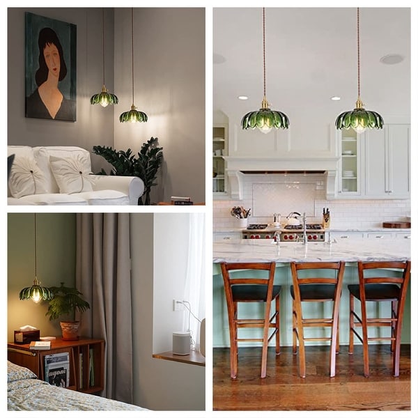 Green pendant light shade discount