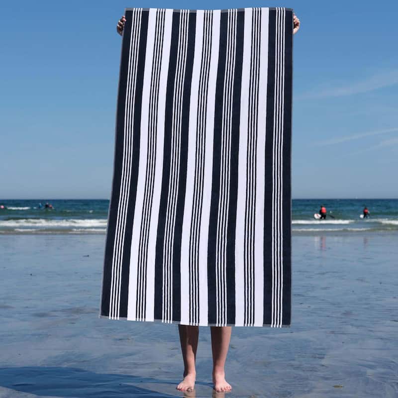 Superior Maui Striped Cotton Oversized Cotton Beach Towel - 1 Piece