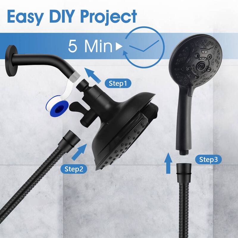 YASINU Hand Held Shower Head & Rain Shower Head 2-IN-1 Shower Head