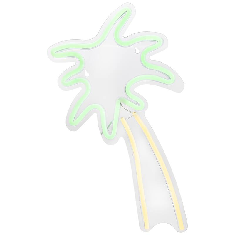 LED Palm Tree Neon Lighted Wall Art - 19" - Green and Yellow