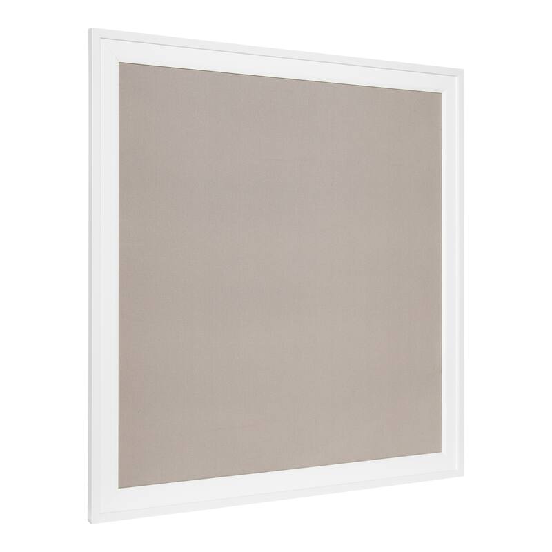 DesignOvation Bosc Framed Gray Linen Fabric Pinboard