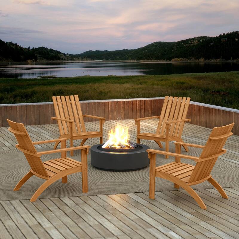 Costway 1/2/4 PCS Patio Adirondack Chair with Inclined Seat High