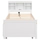 preview thumbnail 14 of 26, Twin Size Platform Kids Bed Frame with Storage Headboard, USB, Twin Size Trundle and 3-Drawers for Bedroom, White