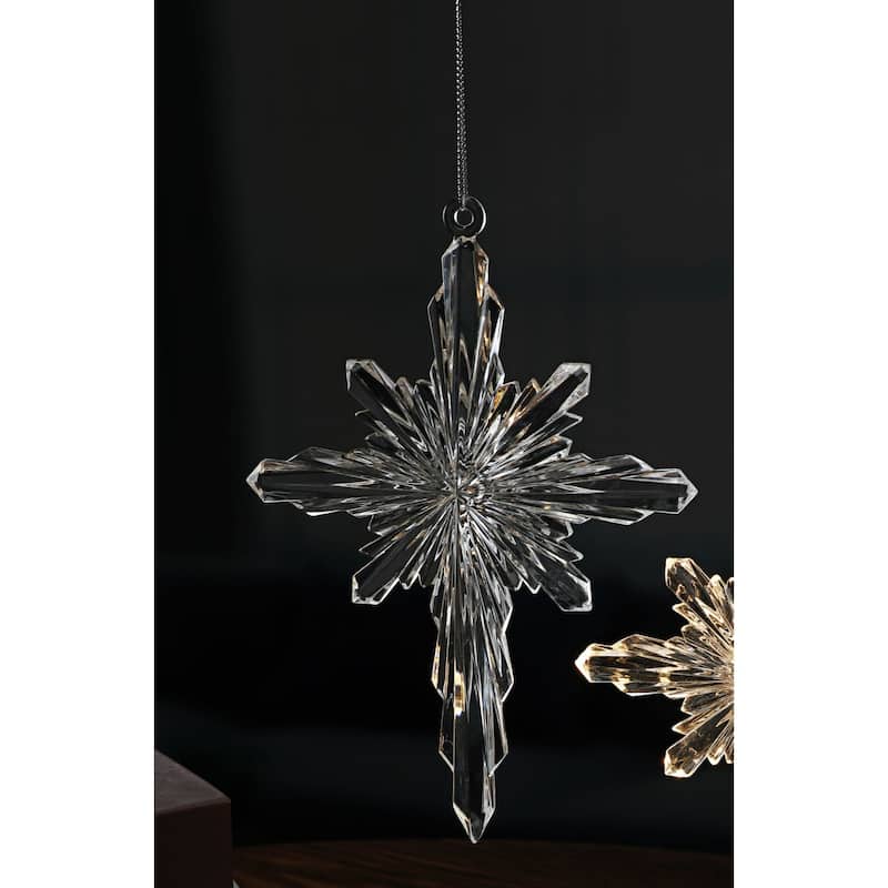 Bethlehem Star Hanging Christmas Ornaments - 6.25" - Clear - 12ct