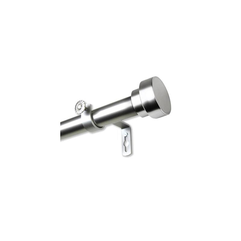 Adjustable Curtain Rod 160-240 Inch, Satin Nickel Finish, Rustic Home Decor Hardware - M