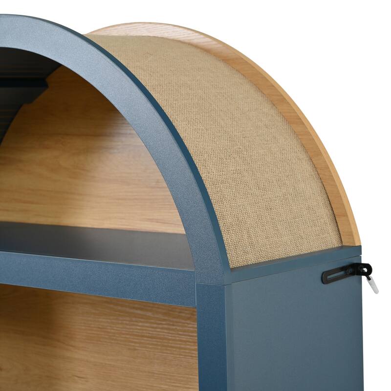 3-Piece Retro Entertainment Center for TVs up to 70", Two-Tone Farmhouse TV Stand with Sideboard & Bookshelf