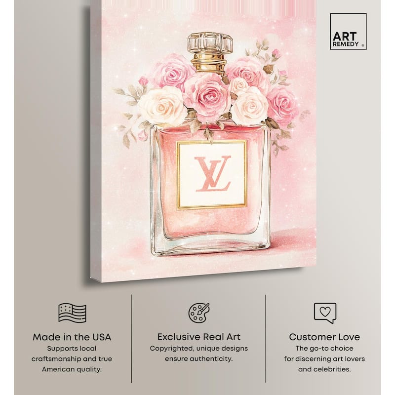 Delicate Floral Perfume Blush Canvas by Art Remedy, Gallery Wrapped