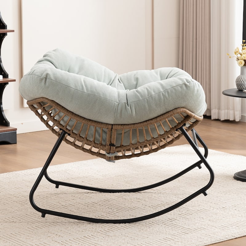 Rocking Chair, Chenille Upholstered Accent Chair, Modern Nursery Rocking Chair for Living Room, Bedroom, Apartment