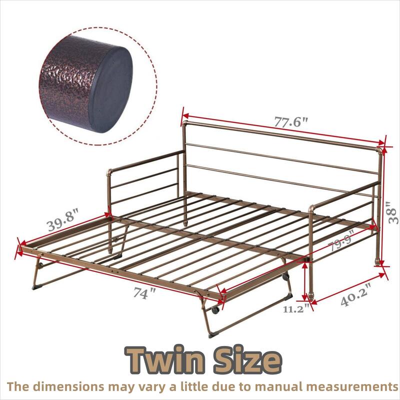Twin Daybed with Trundle,Day Bed with Trundle Bed Twin,Pop Up Trundle Bed