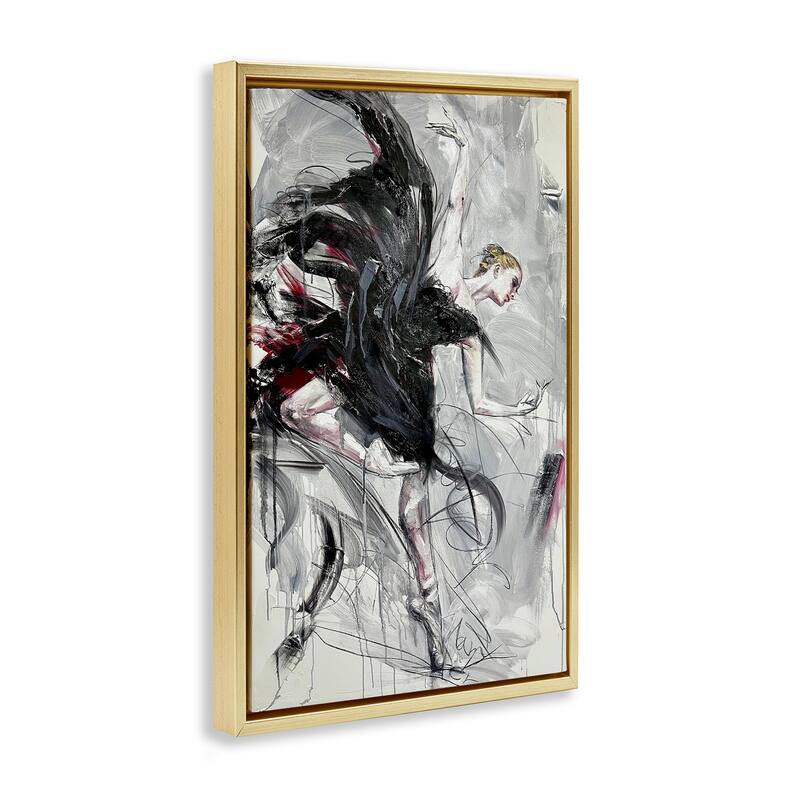 Stupell Modern Elegance Dancer Framed Floater Canvas Wall Art Design By Lucille Lee