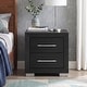 preview thumbnail 1 of 14, Furniture of America Alaric Modern Black Solid Wood Nightstand with 2 Drawers and USB Ports Black