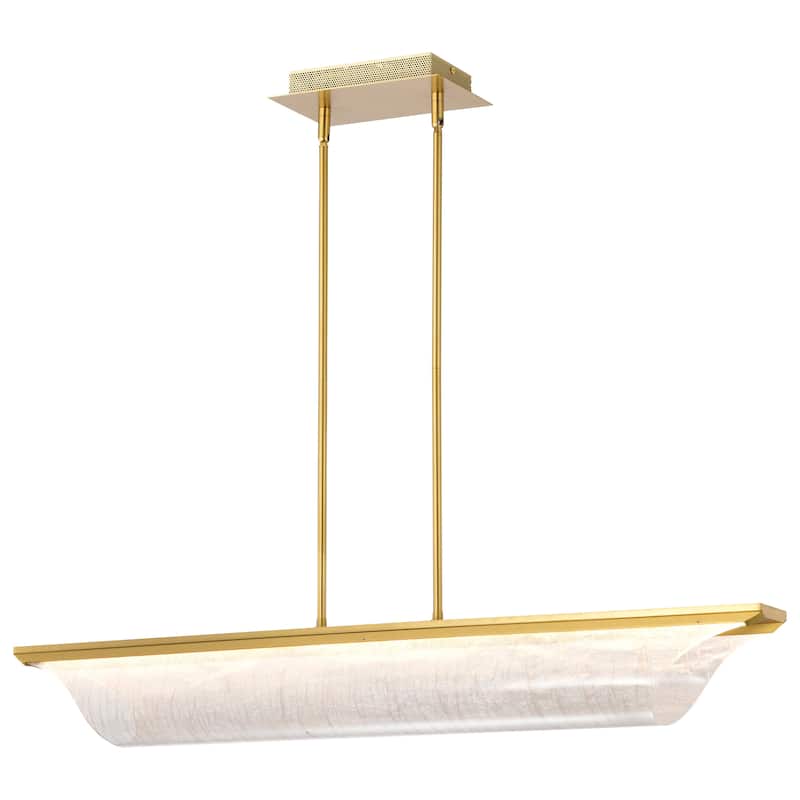 Idris LED Island Pendant Vintage Brass Finish Light Guide Panels - Vintage Brass
