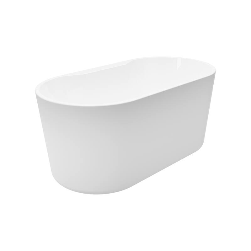 Retro 56" Freestanding White Acrylic Bathtub with Adjustable Feet