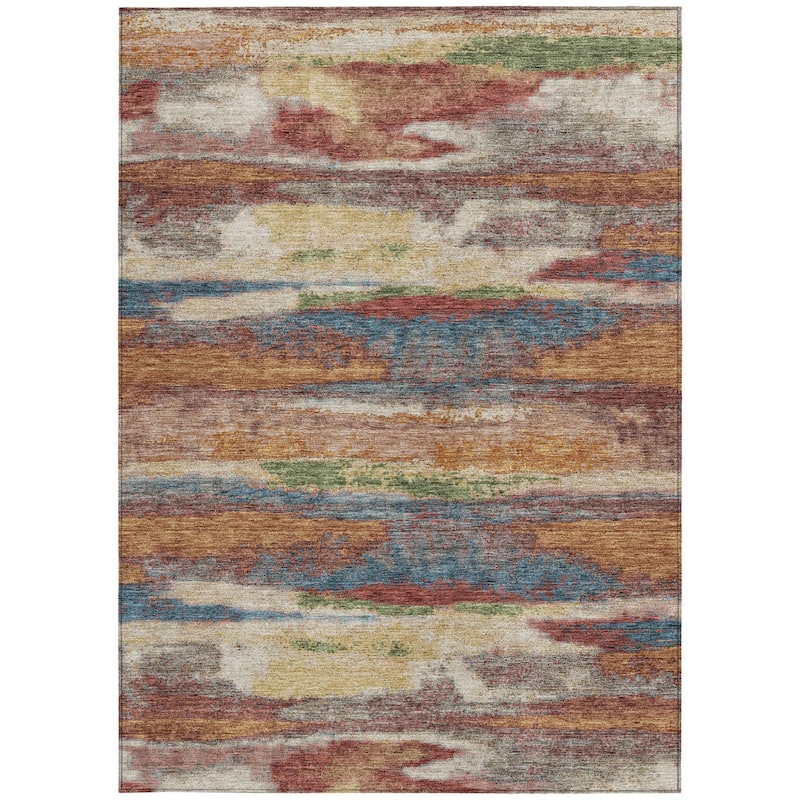 HomeRoots Abstract Transitional Rectangle Outdoor Rug