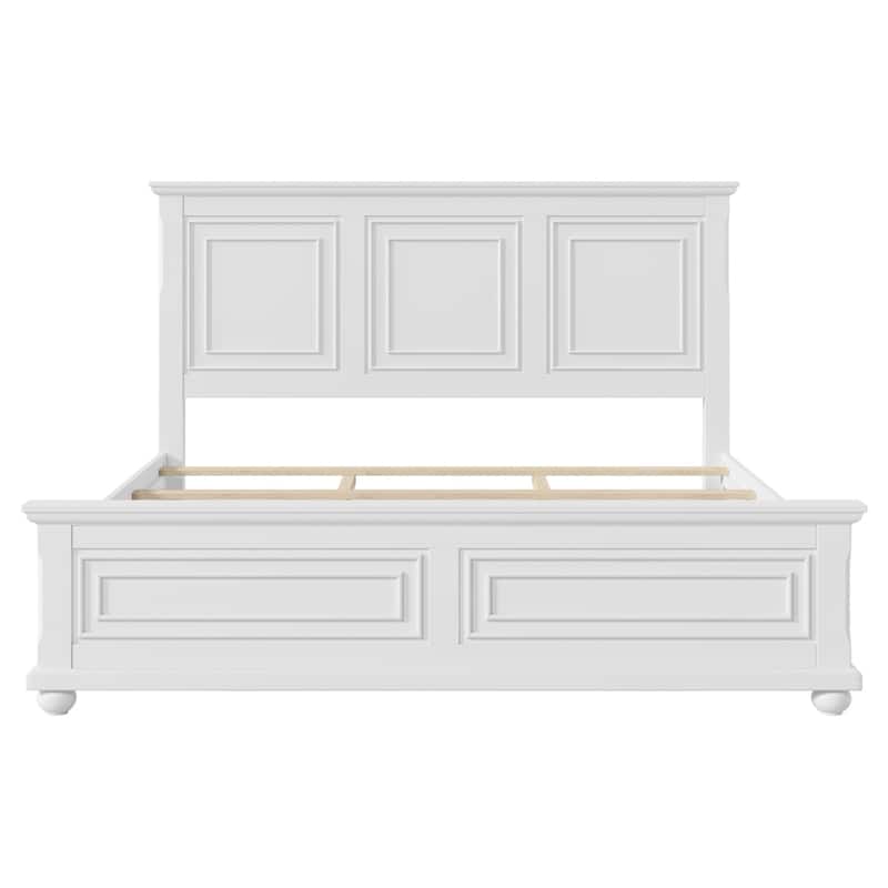 Traditional Town and Country Style Wooden Vintage Platform Bed