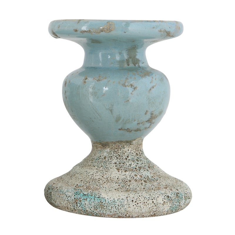 Sculptural Terracotta Pillar Candle Holder