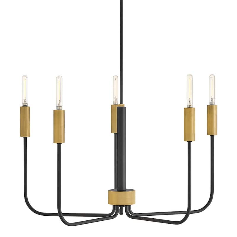 Lark 83634 Austen 5 Light 29" Wide Candle Style Chandelier - Black
