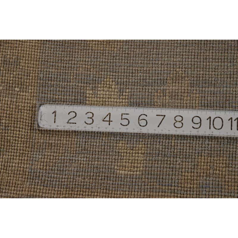 Hand Knotted Oriental 100% Wool Carpet Transitional All-Over Beige & Ivories Oushak Area Rug - 12' 4'' X 9' 2''