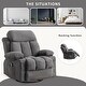 preview thumbnail 5 of 6, Grey Swinging Recliner Massage Sofa with USB, 2 Cup Holders, and 360° Rotation, Heating Function